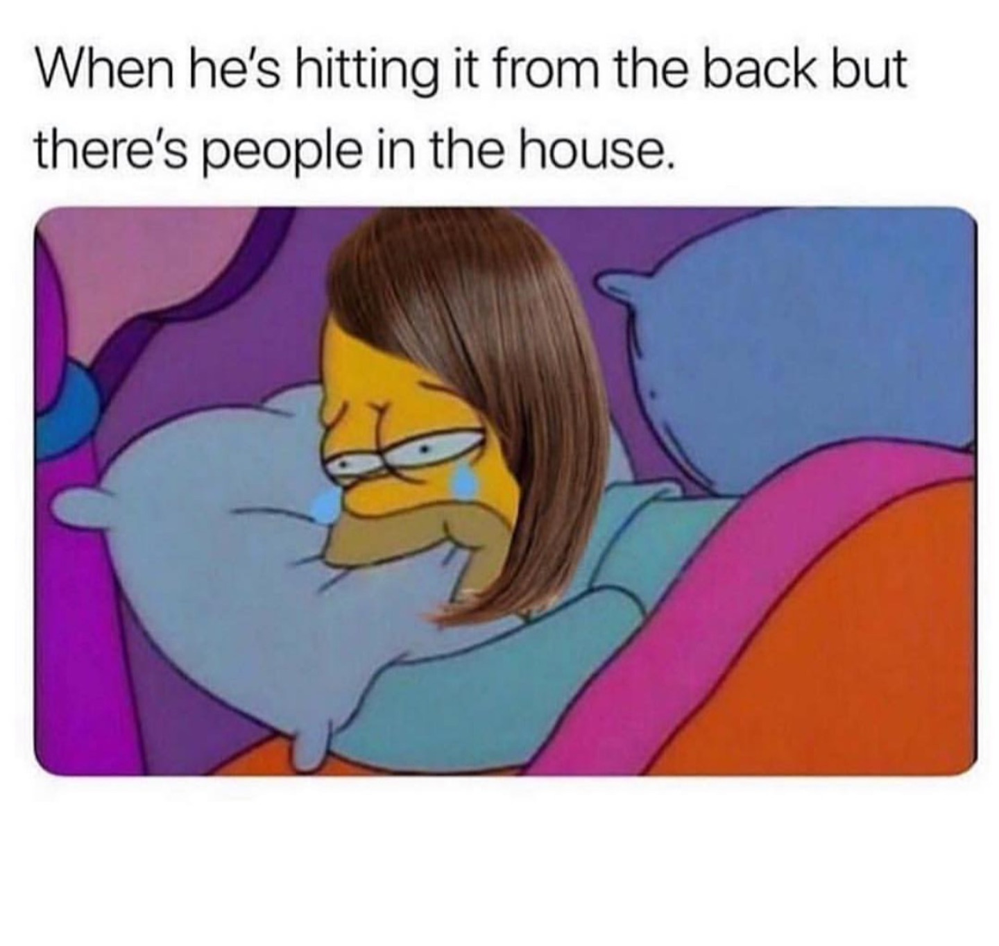 Biting the pillow